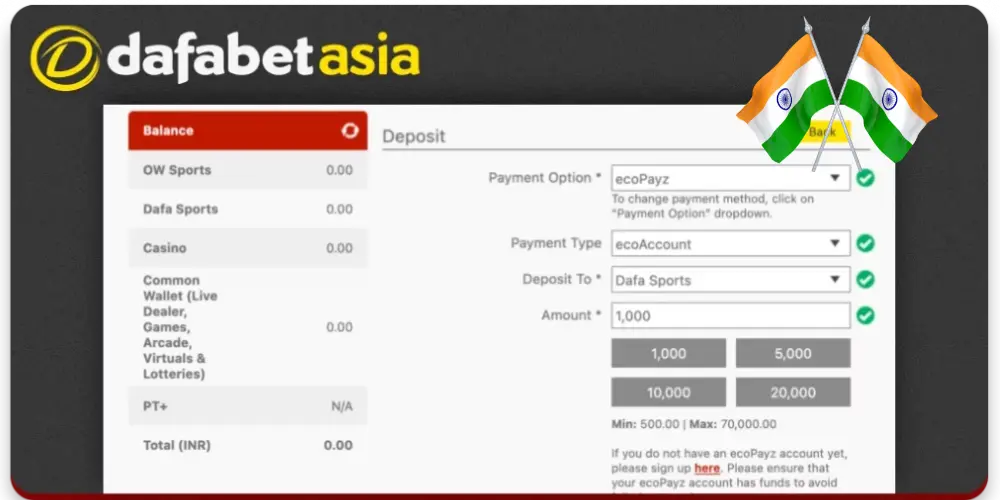 Deposit and Cashout at Dafabet